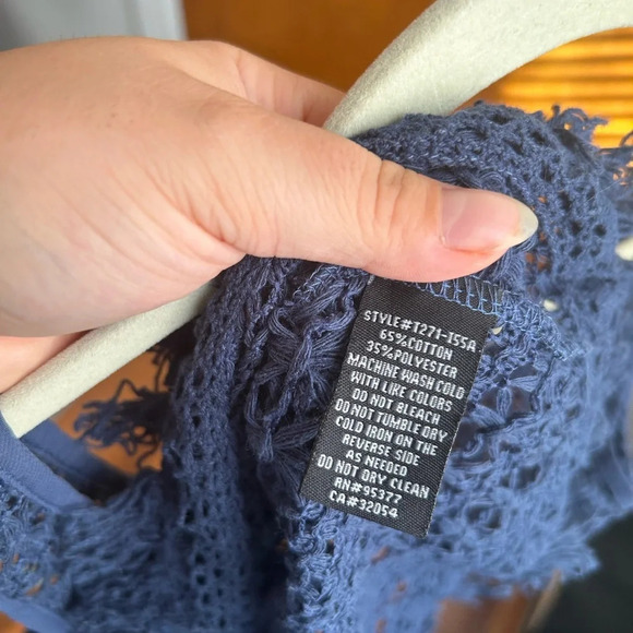 SANCTUARY NAVY BLUE CROCHET TANK - Picture 3 of 3